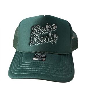 Lake Lady  Foam Trucker Snapback Hat DARK GREEN